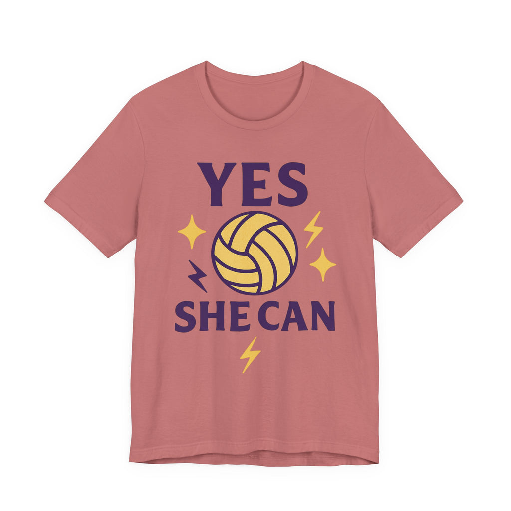 Yes, She Can Volleyball Unisex Tee