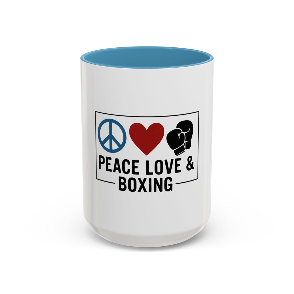 Peace Love & Boxing Mug | Accent Coffee Mug