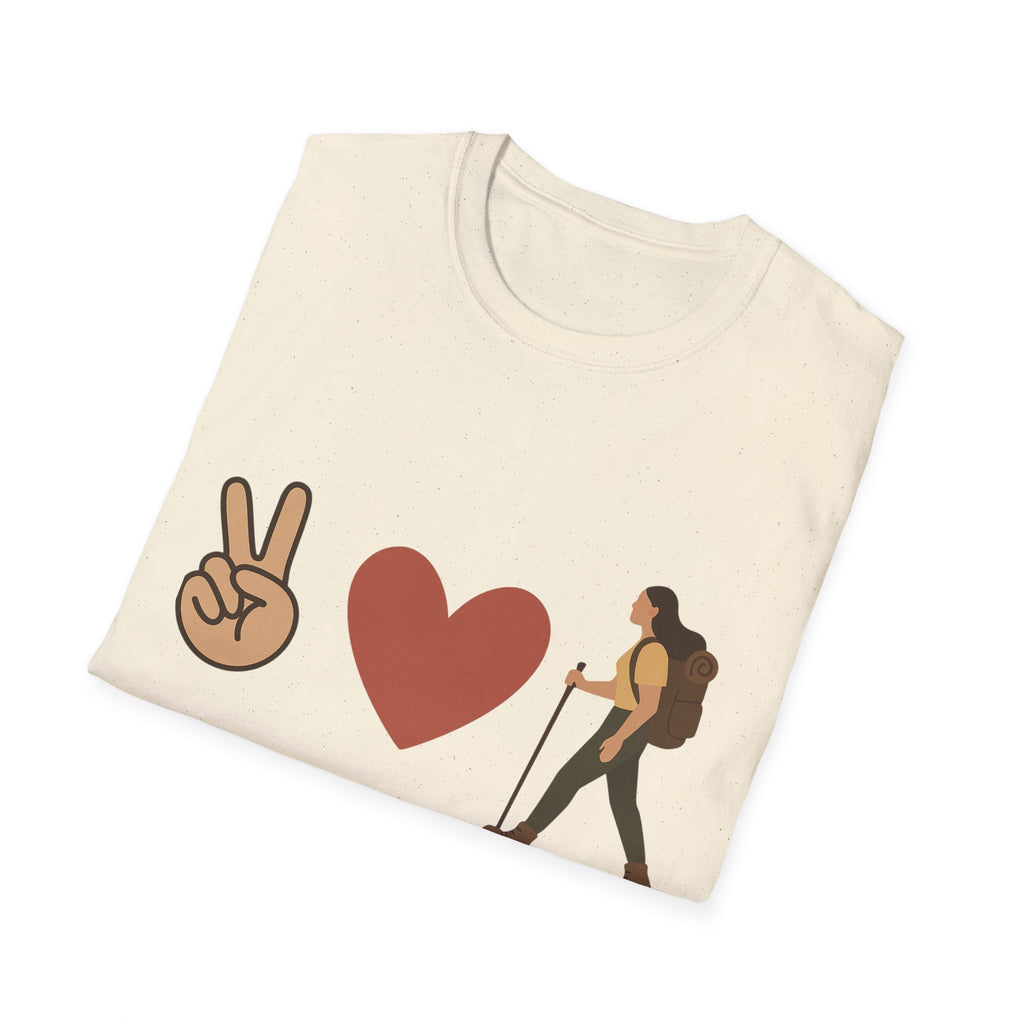 Peace Love & Hiking Unisex Softstyle T-Shirt