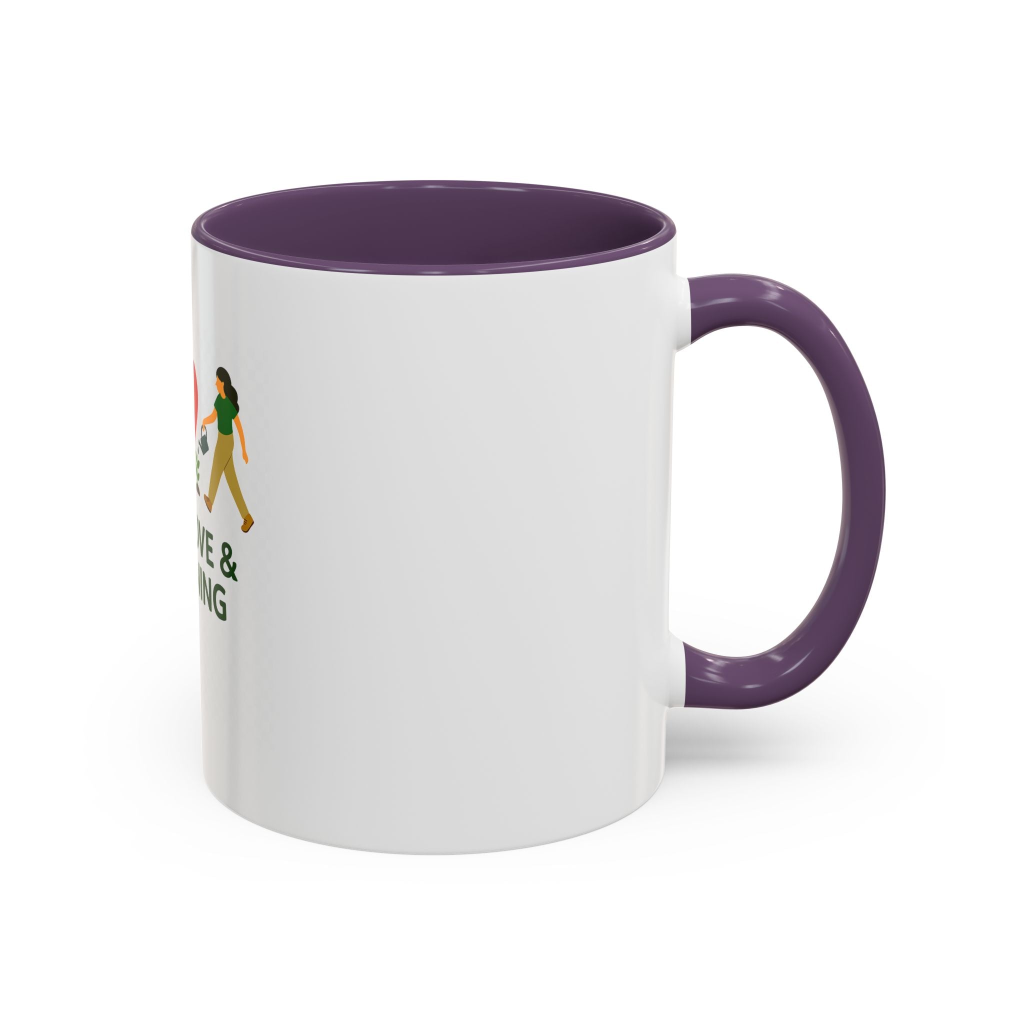 Peace, Love & Gardening Accent Coffee Mug — Gardener Gift (11/15oz)