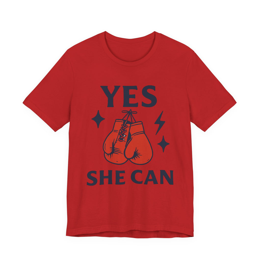 Yes, She Can Boxing Unisex Tee