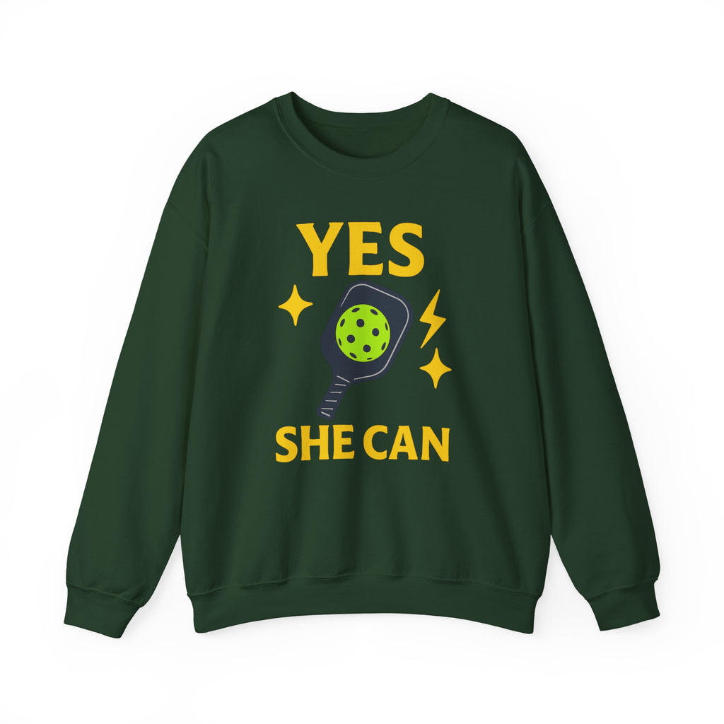 Yes, She Can Pickleball Sweatshirt, Unisex Crewneck