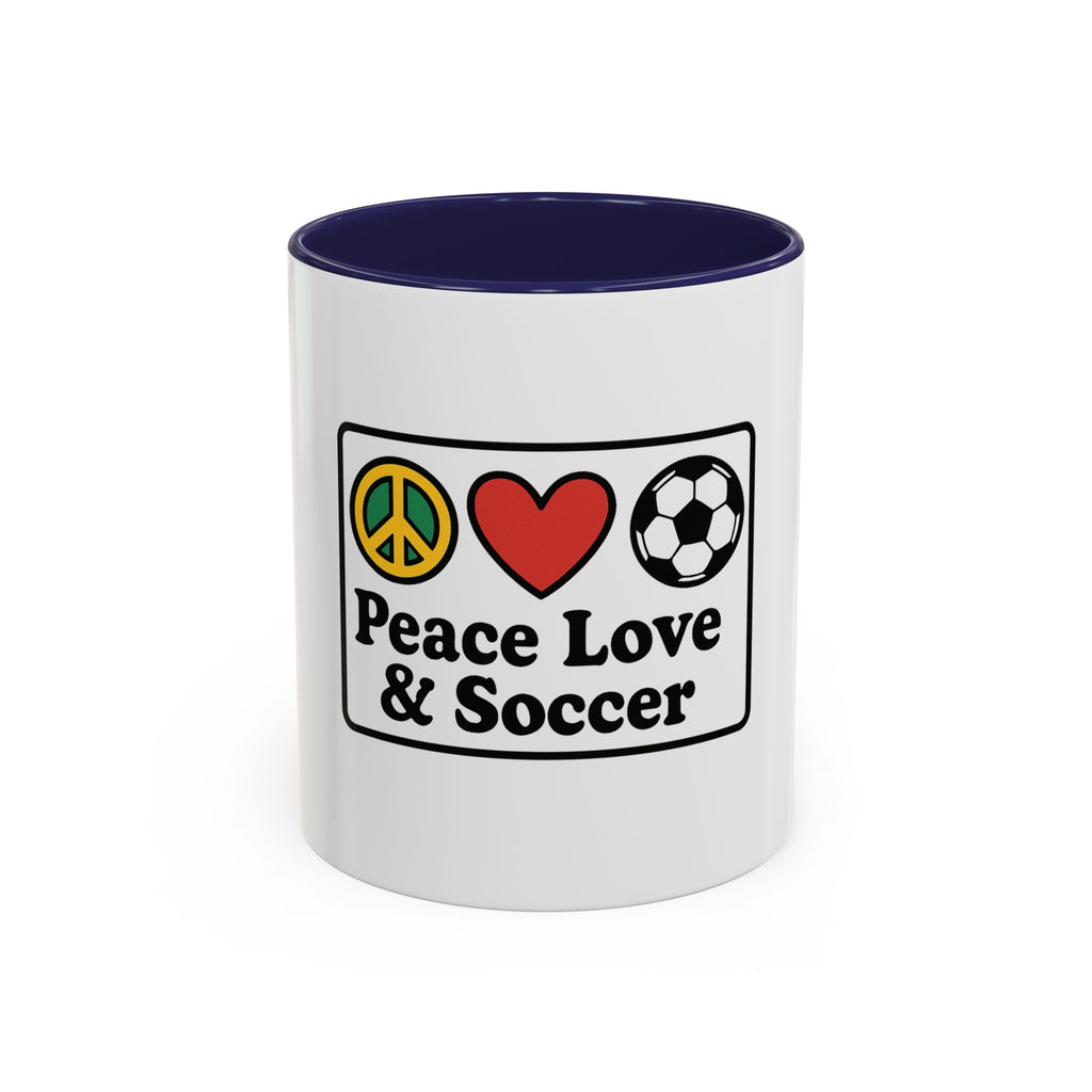 Peace Love & Soccer Coffee Mug - Fun Soccer Gift for Fans