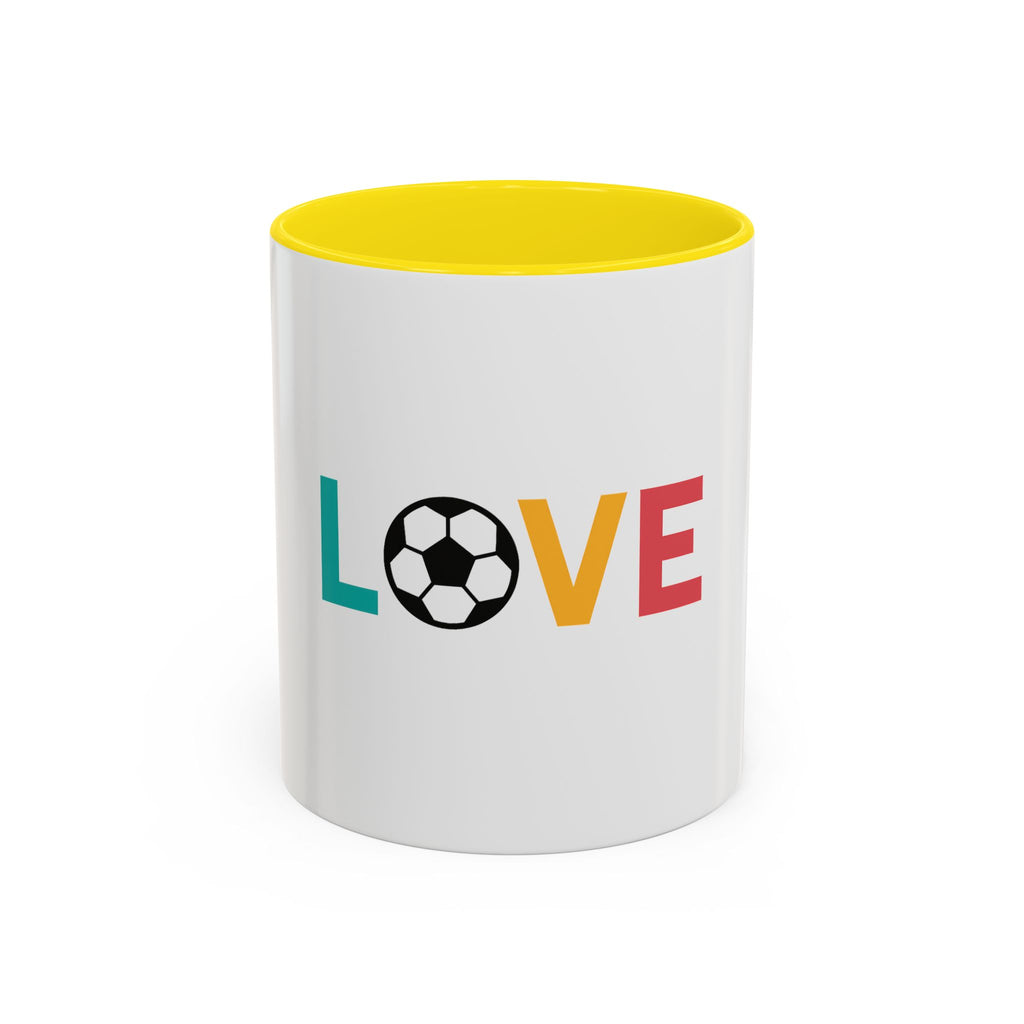 Love Soccer Accent Coffee Mug, Personalized Gift for Soccer Fans