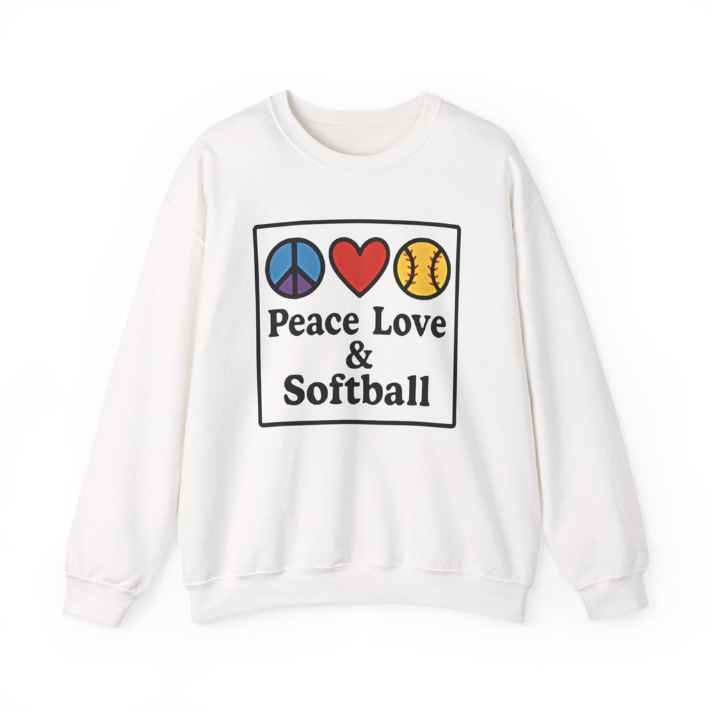 Peace Love & Softball Crewneck Sweatshirt