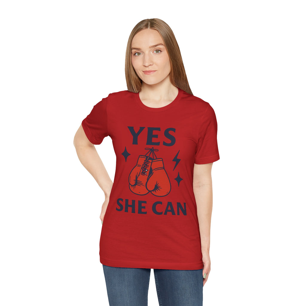 Yes, She Can Boxing Unisex Tee