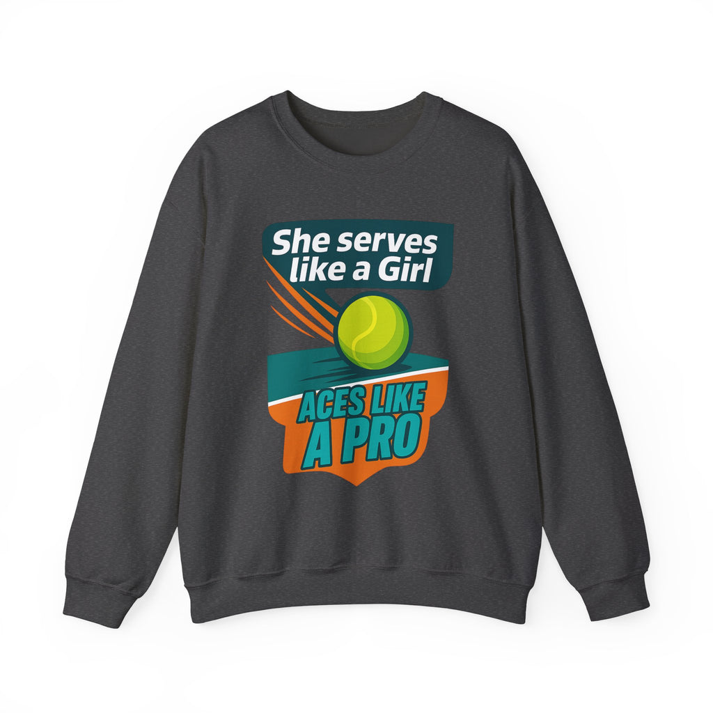 She Serves Like A Girl Sweatshirt, Unisex Crewneck