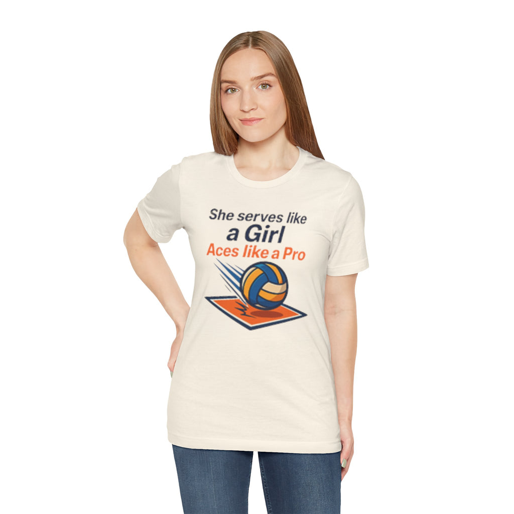 She Serves Like A Girl Tee, Volleyball Shirt