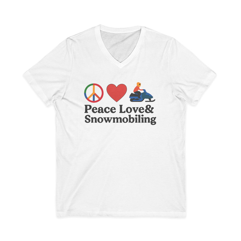 Peace, Love & Snowmobiling V-Neck Tee