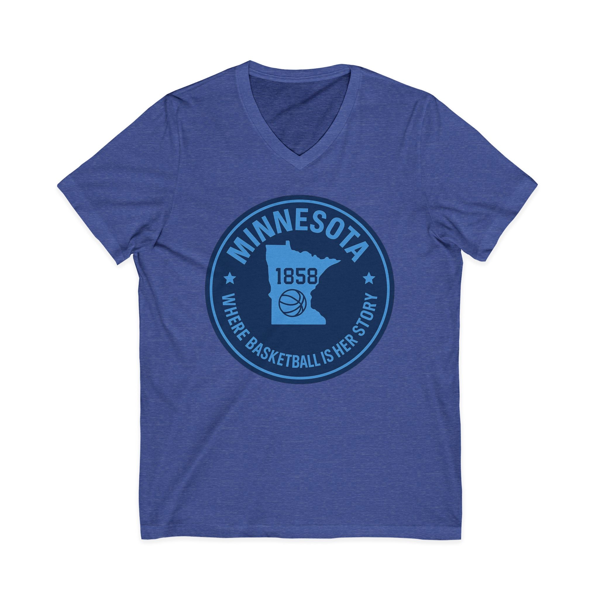 Minnesota Basketball V-Neck Tee - Unisex Short Sleeve Shirt