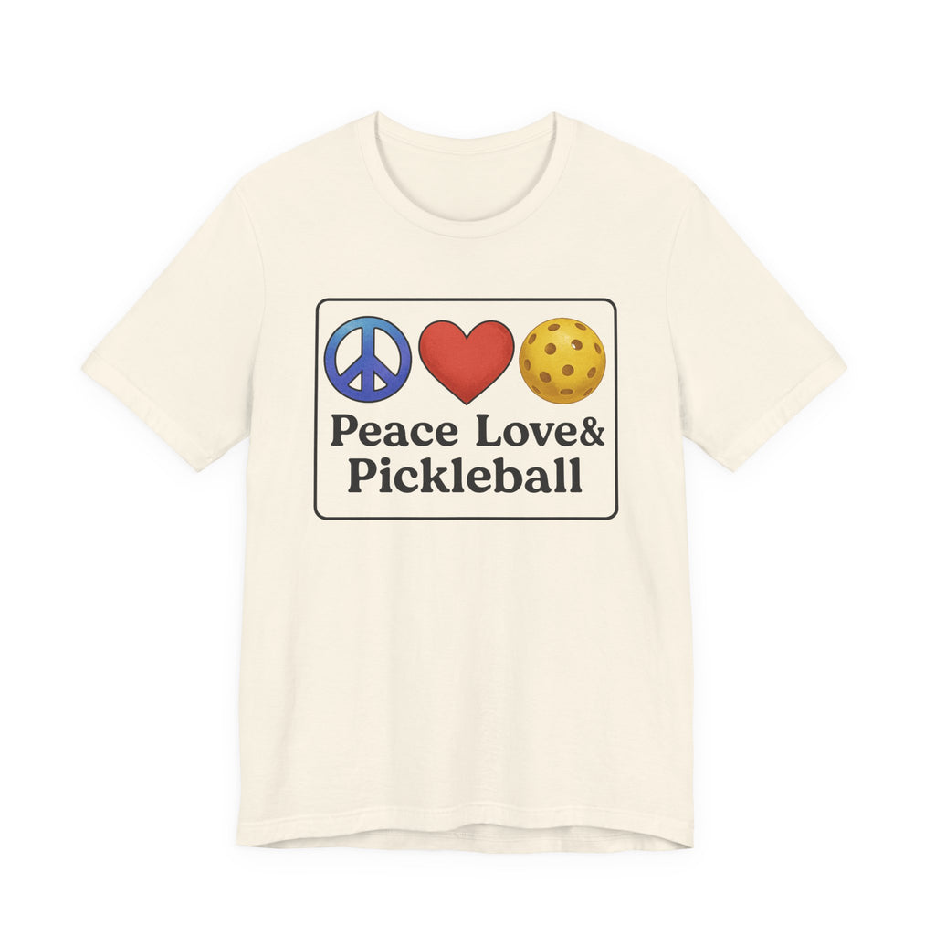 Peace Love & Pickleball Unisex Tee, Fun Pickleball Shirt