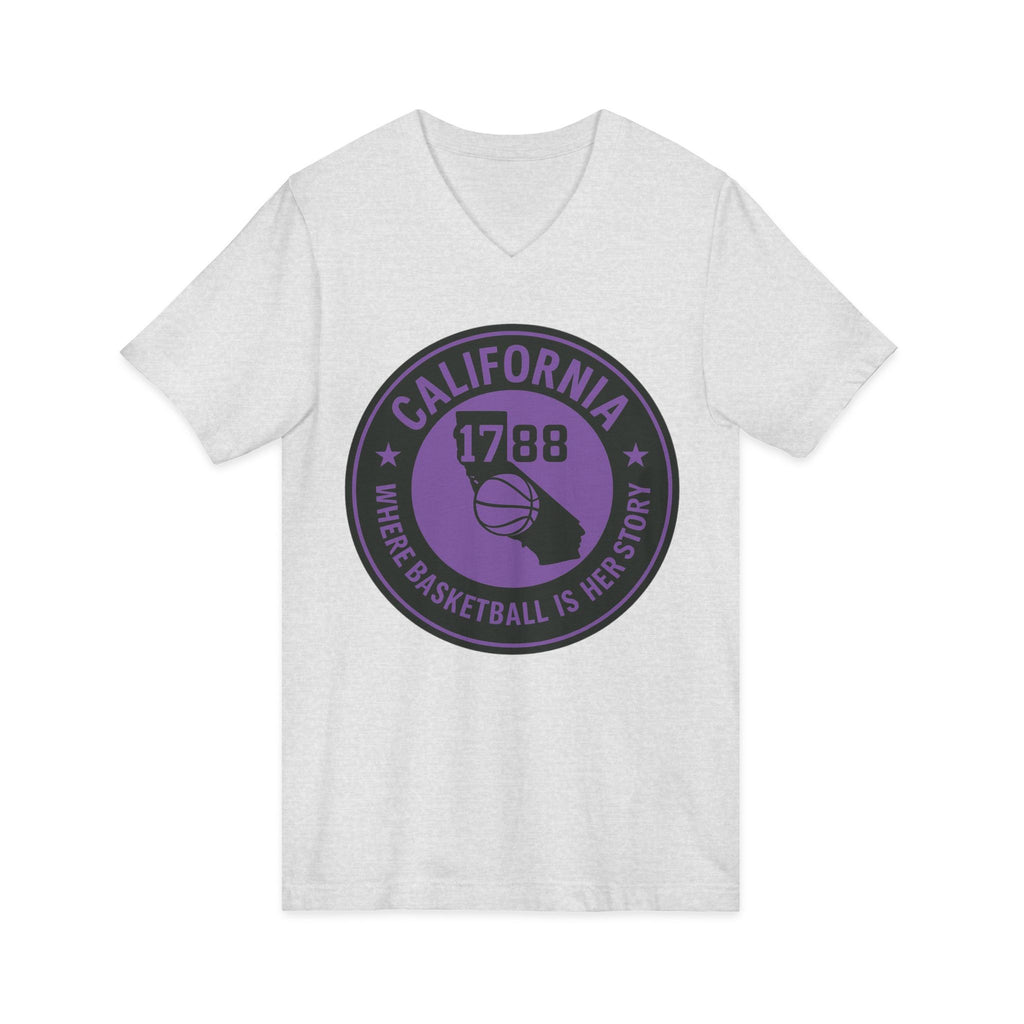 California Basketball Herstory V-Neck Tee