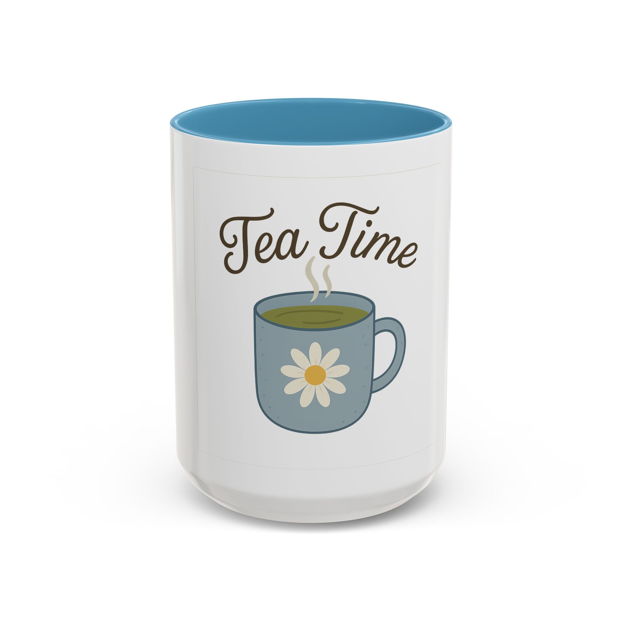 Tea Time Accent Mug – Floral Daisy Tea Cup (11oz & 15oz)