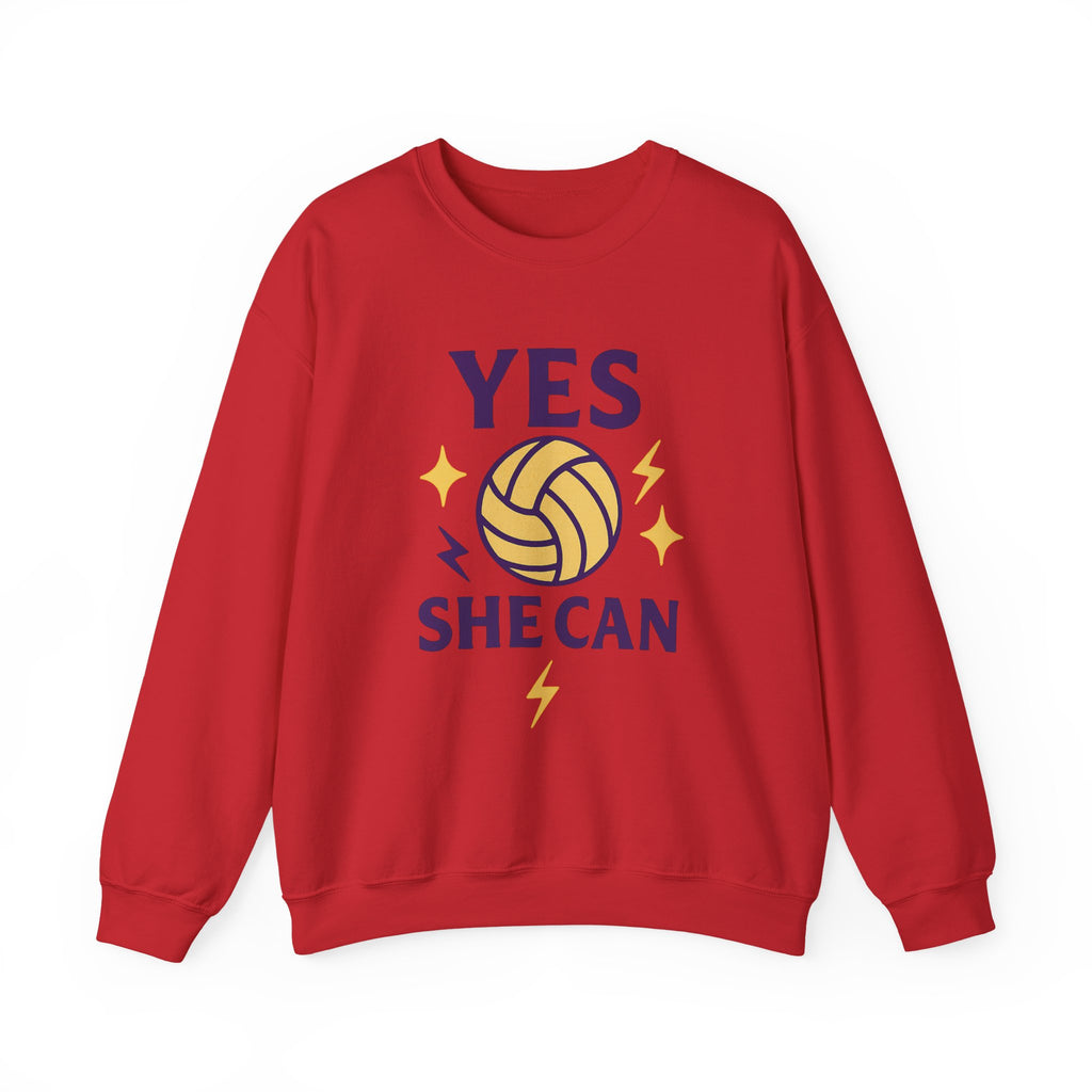 Yes, She Can Volleyball Sweatshirt, Unisex Crewneck