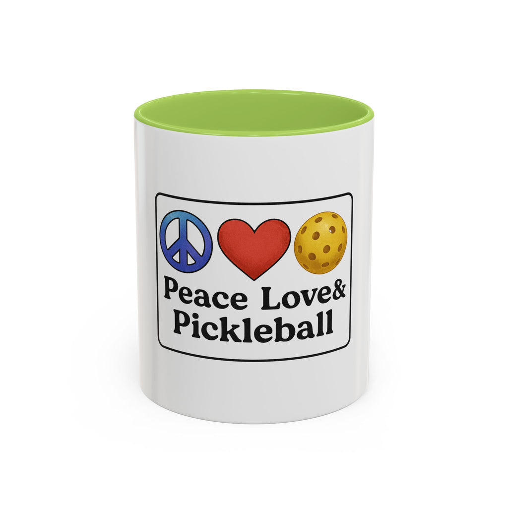 Peace Love & Pickleball Accent Mug