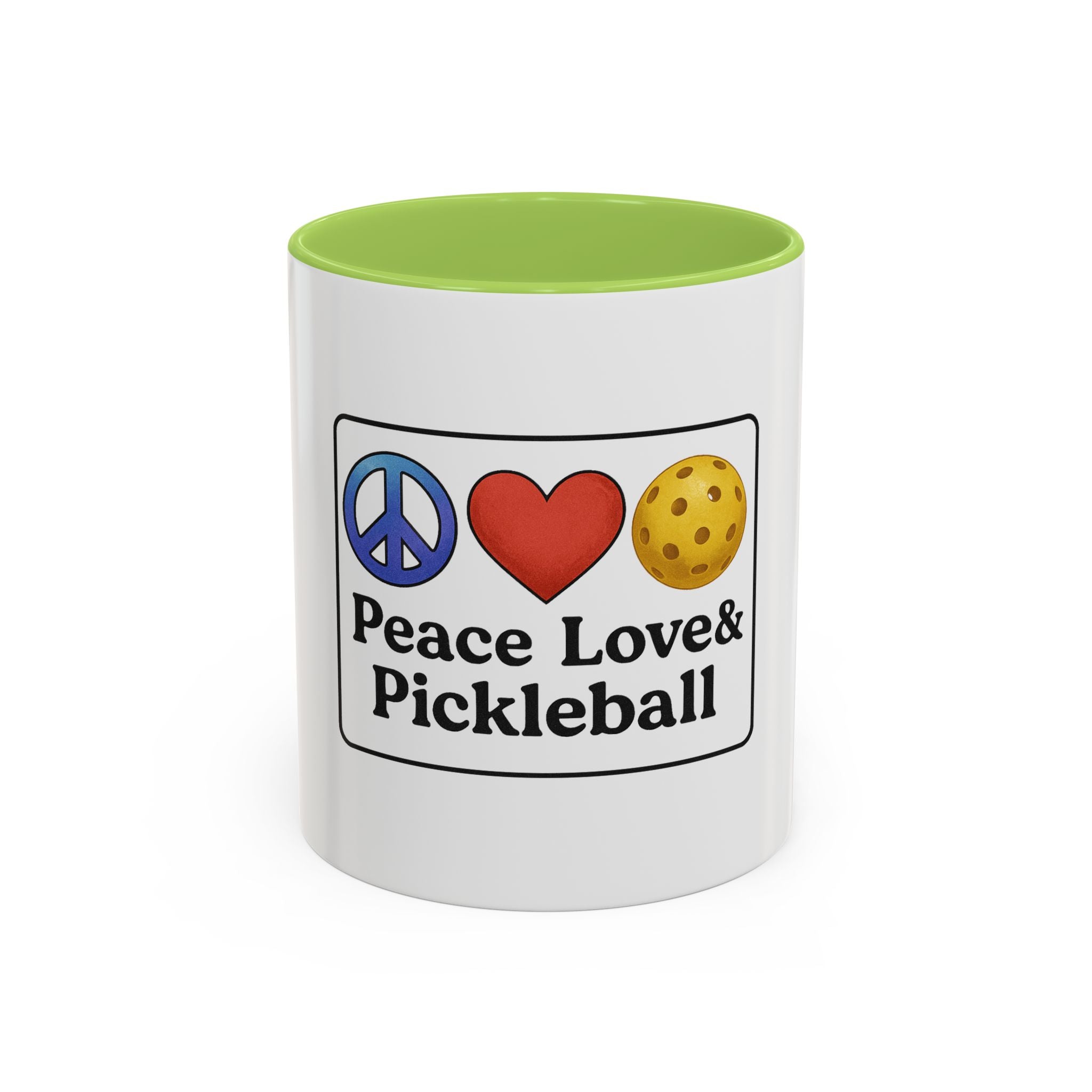 Peace Love & Pickleball Accent Mug