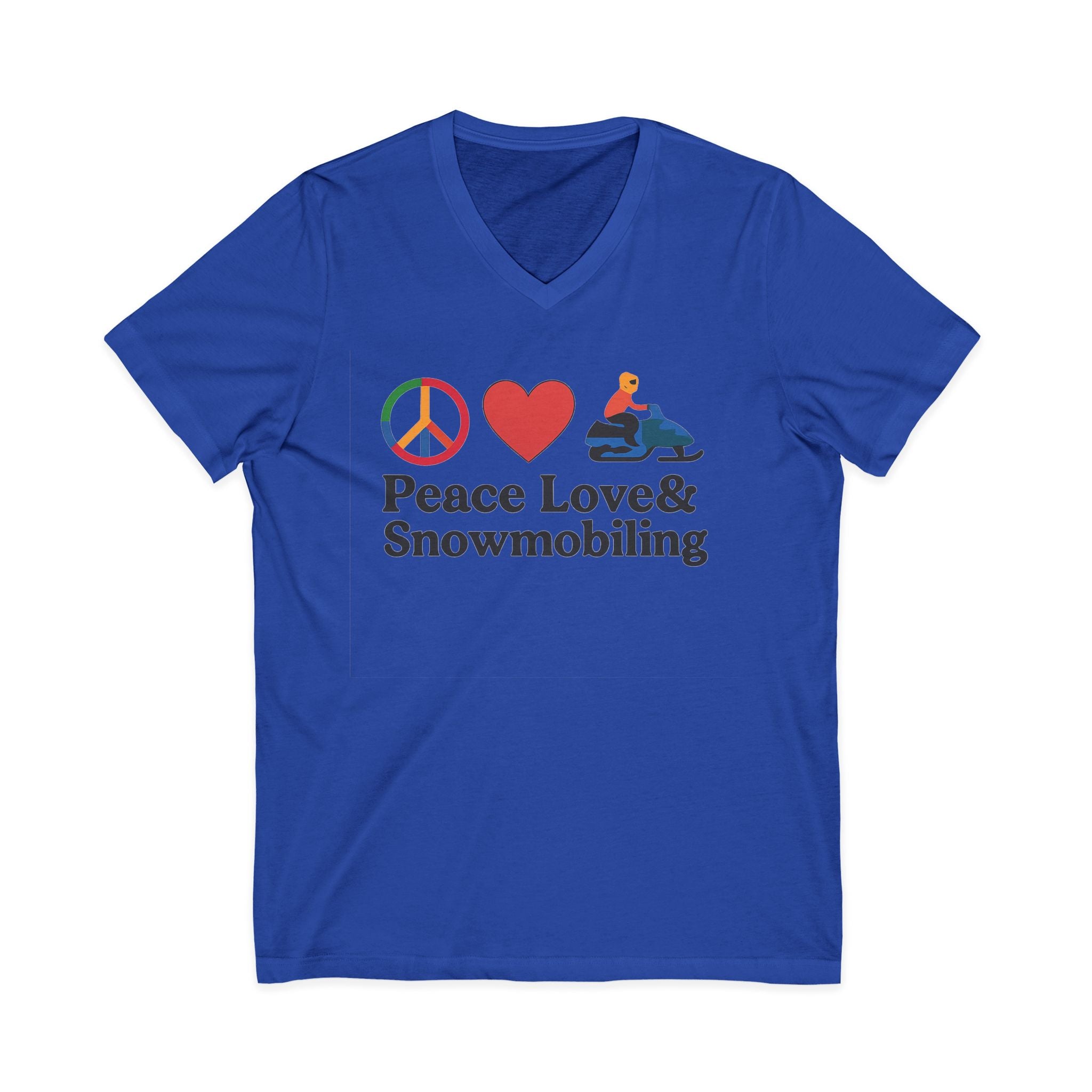 Peace, Love & Snowmobiling V-Neck Tee