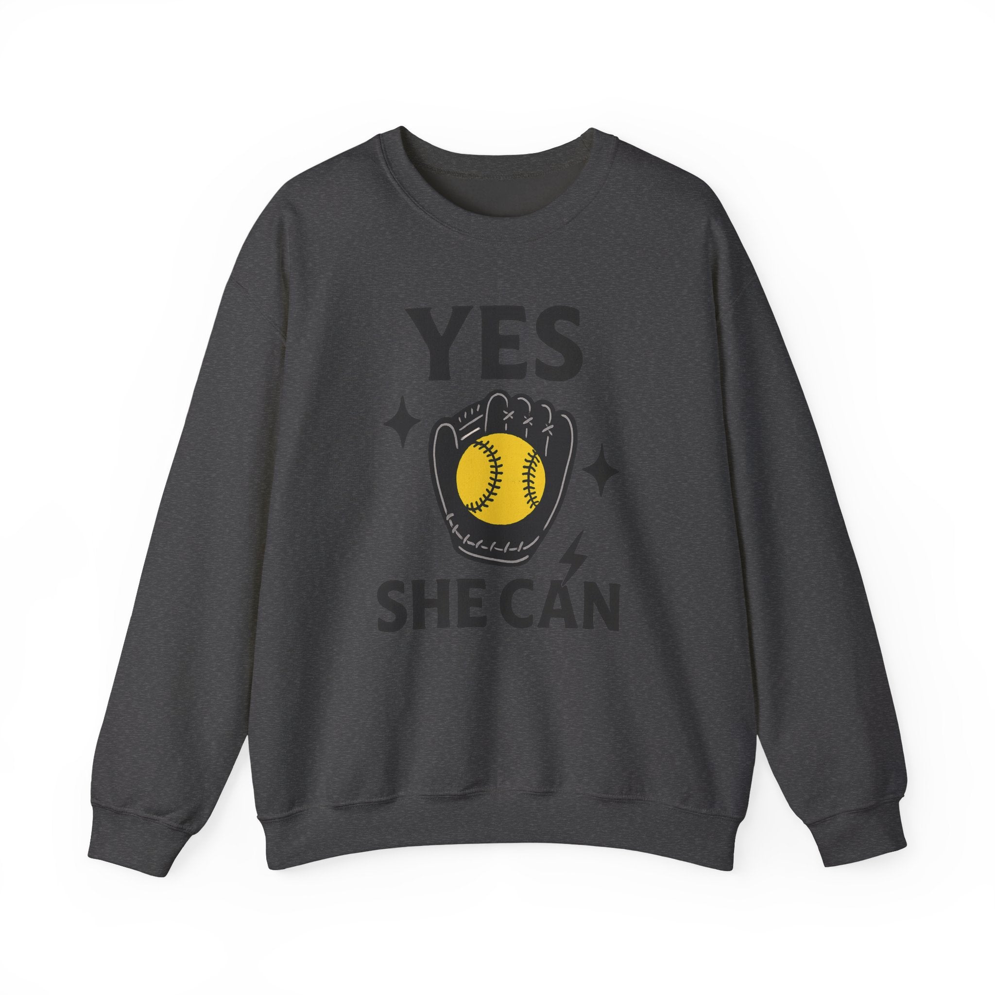 Yes, She Can Softball Sweatshirt, Unisex Crewneck