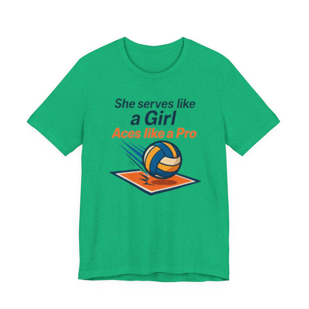 She Serves Like A Girl Tee, Volleyball Shirt