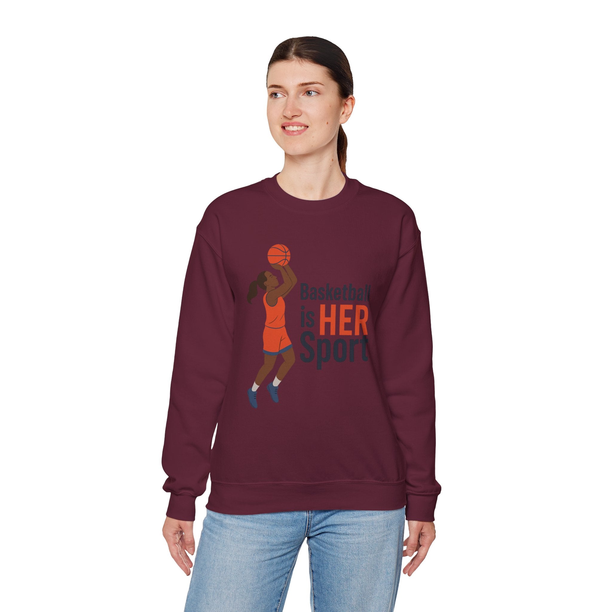 Basketball Is Her Sport Sweatshirt, Unisex Crewneck