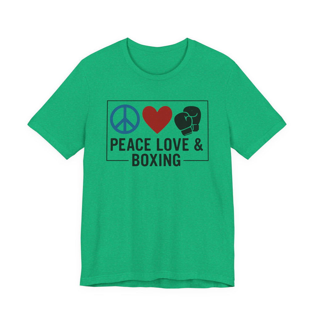 Unisex Jersey Short Sleeve Tee - Peace Love & Boxing T-Shirt