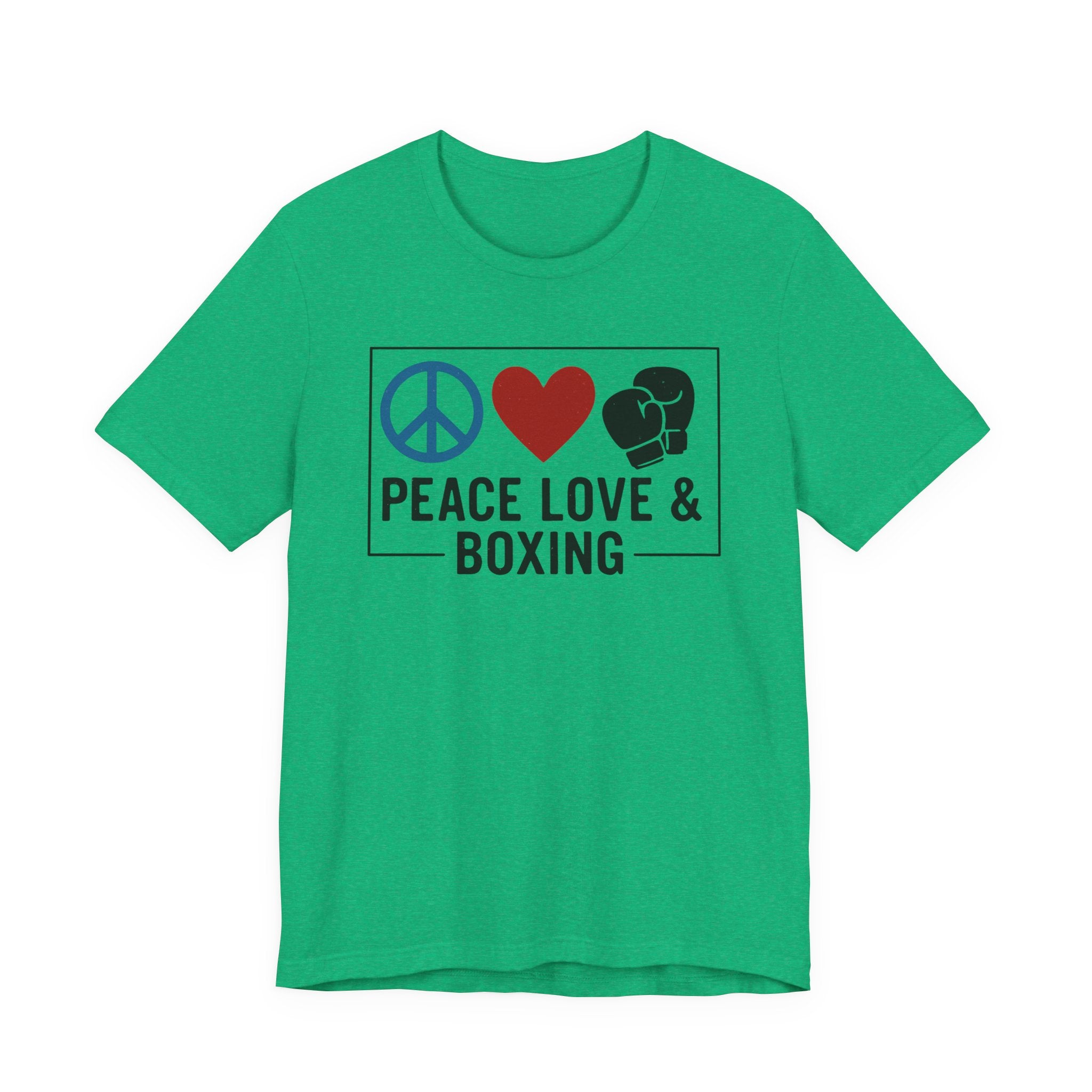 Unisex Jersey Short Sleeve Tee - Peace Love & Boxing T-Shirt