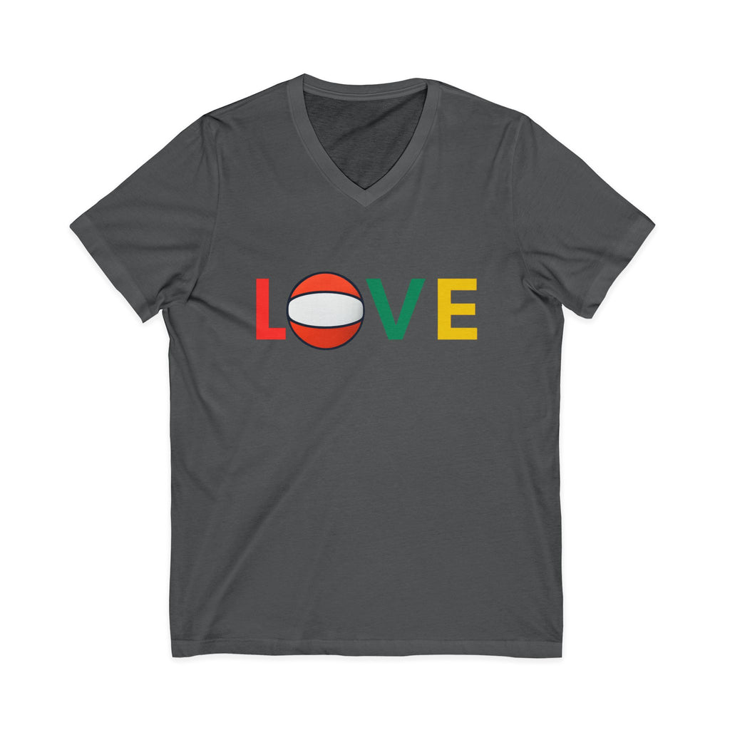 Volleyball Love V-Neck Tee for Sports Lovers