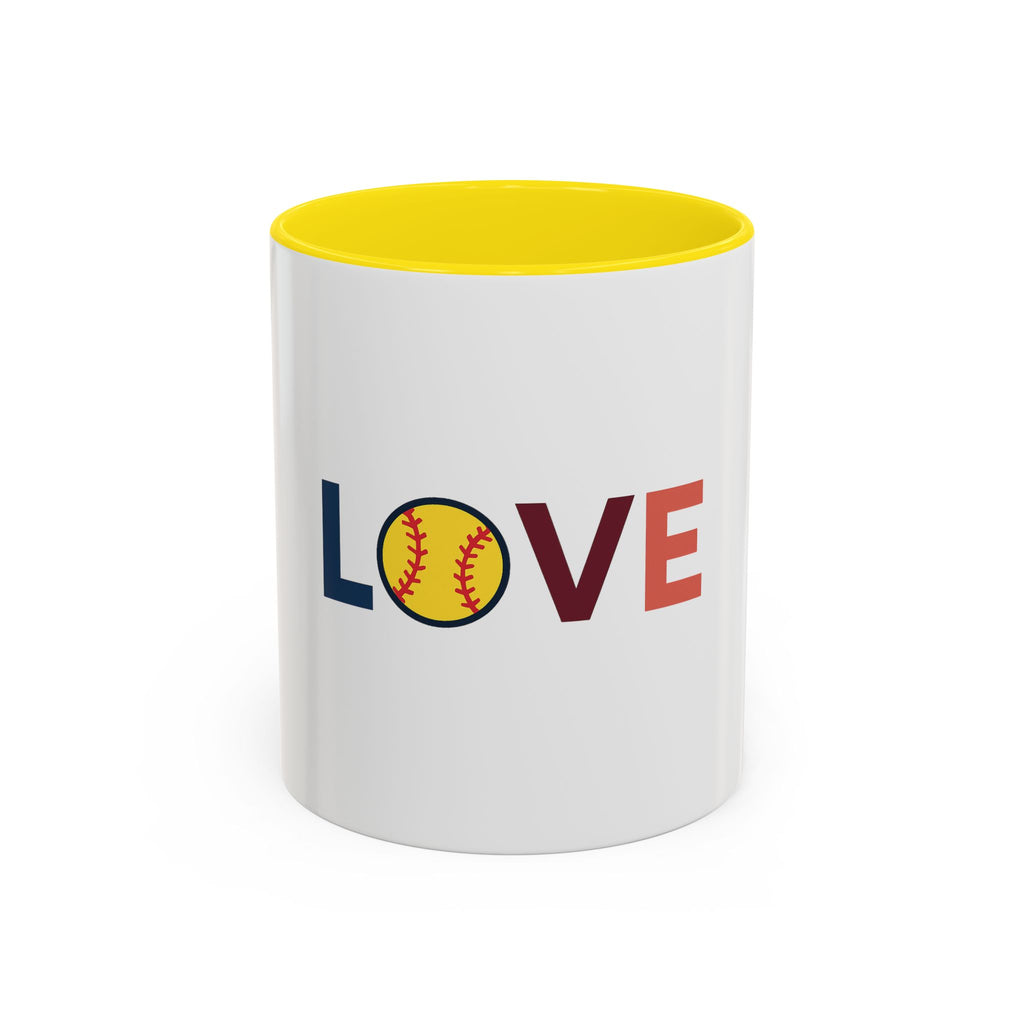 Love Baseball Accent Coffee Mug