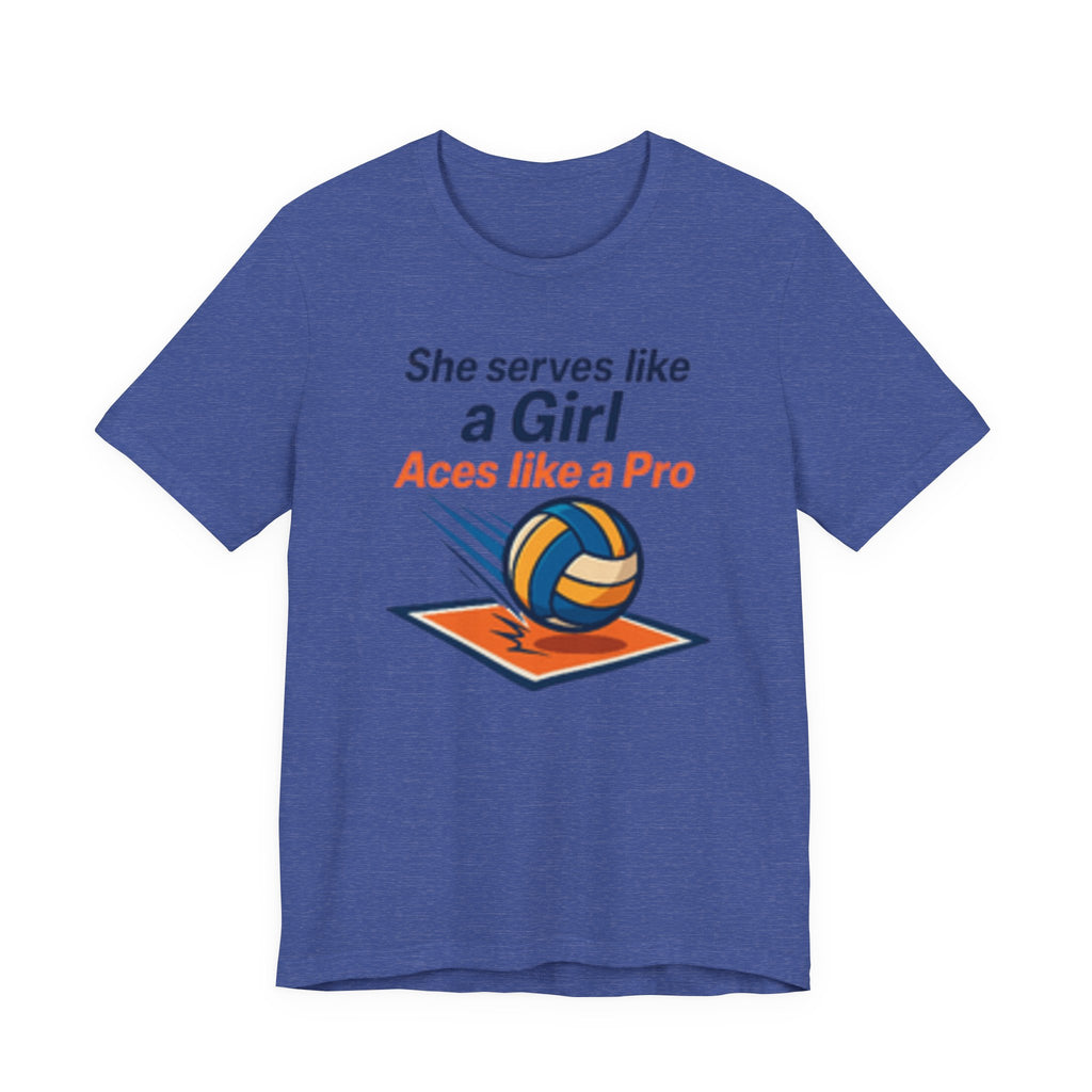 She Serves Like A Girl Tee, Volleyball Shirt