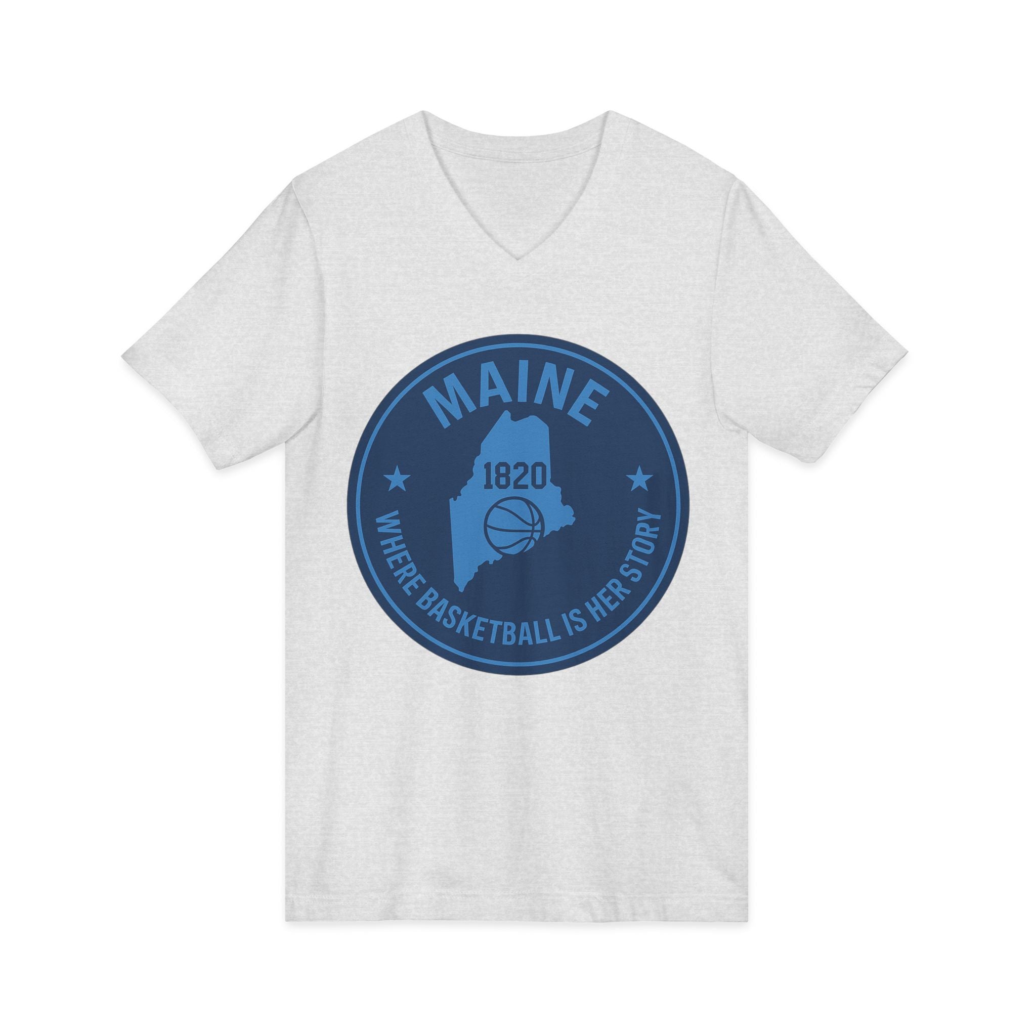 Maine Basketball Heritage V-Neck Tee