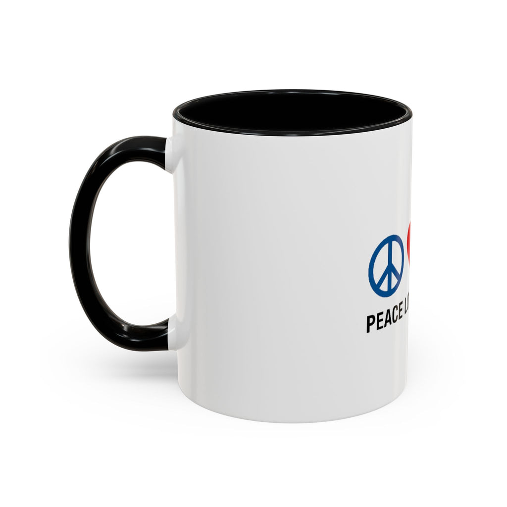 Peace Love & Kayaking Accent Coffee Mug — Kayaker Gift, 11/15oz