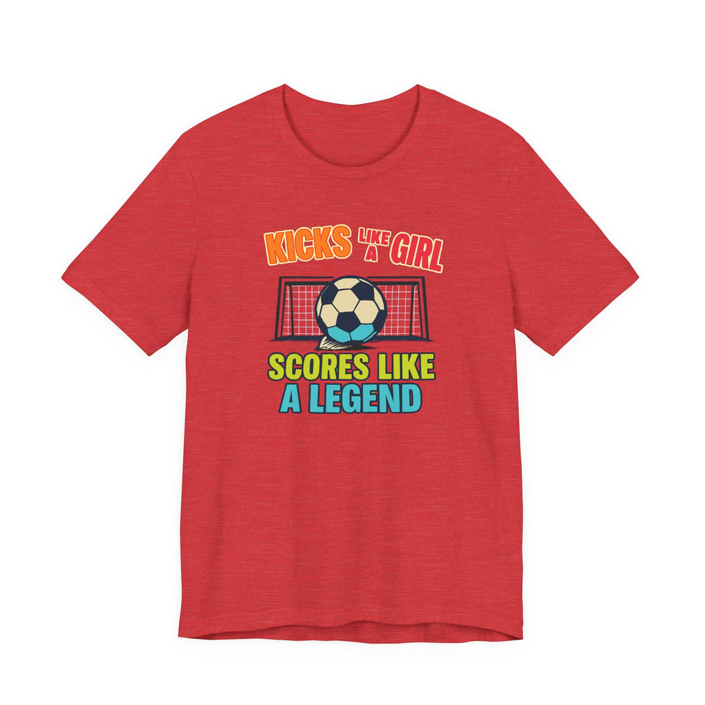 Soccer Inspired Fun Tee - Kicks Like A Girl