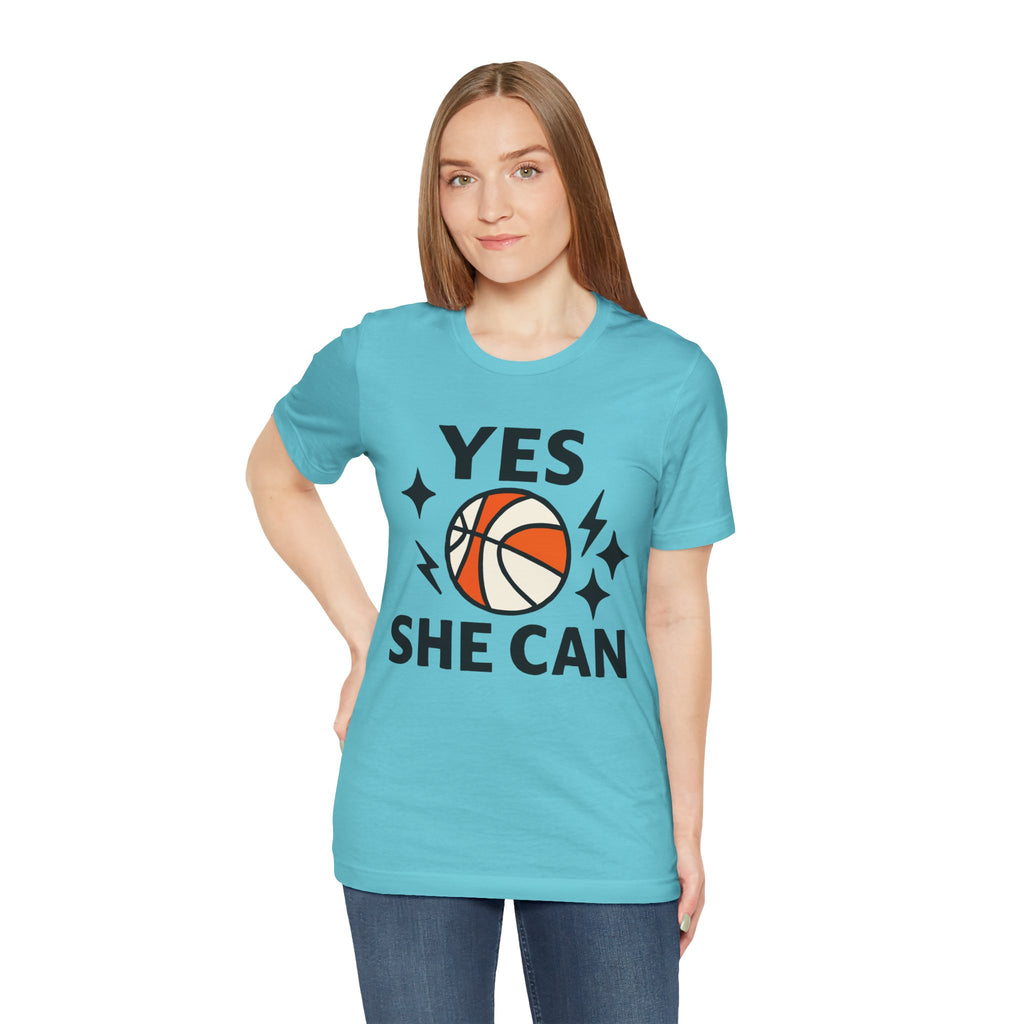 Yes, She Can Basketball Unisex Tee