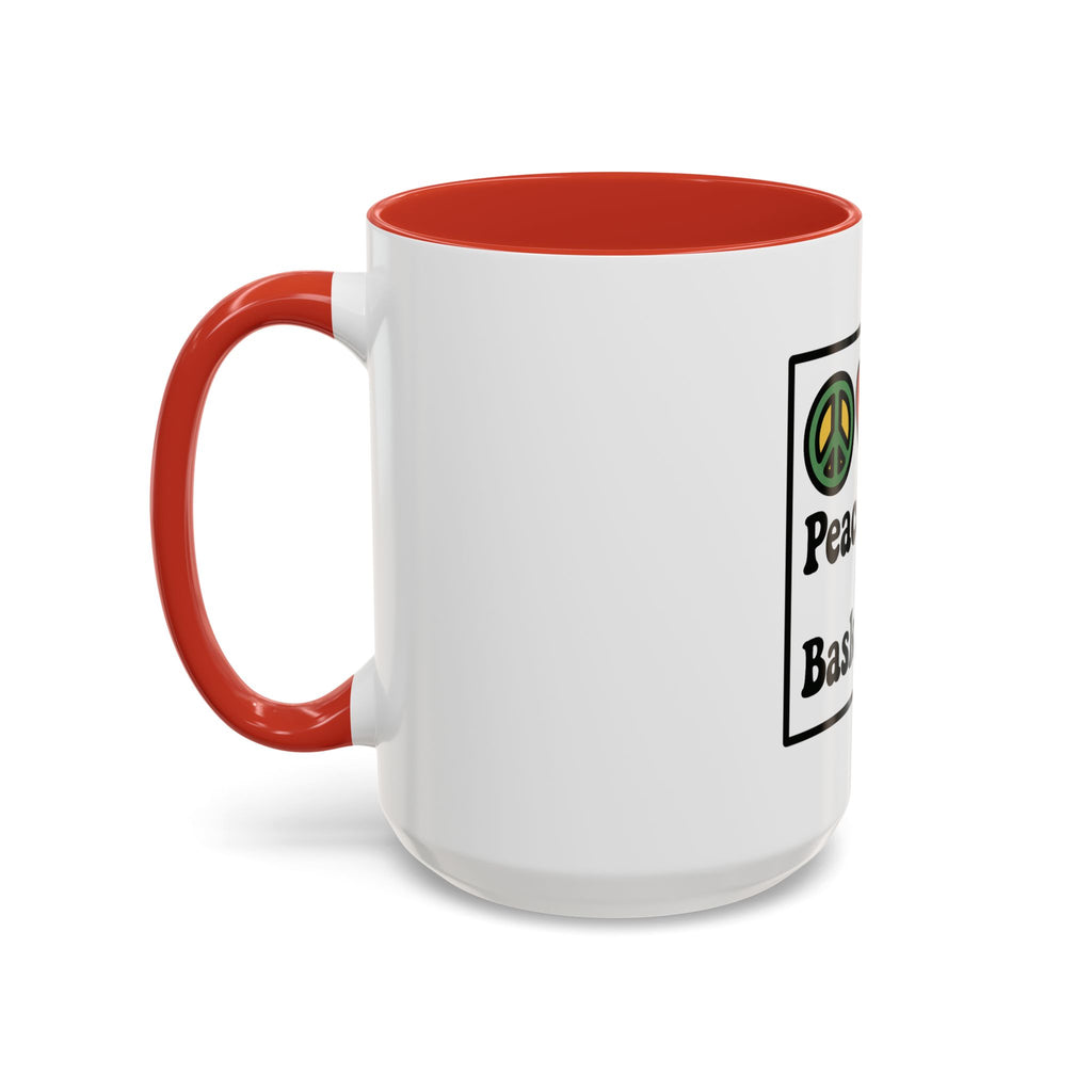 Accent Coffee Mug with Peace, Love & Basketball Design