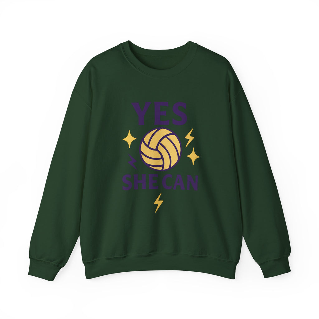 Yes, She Can Volleyball Sweatshirt, Unisex Crewneck