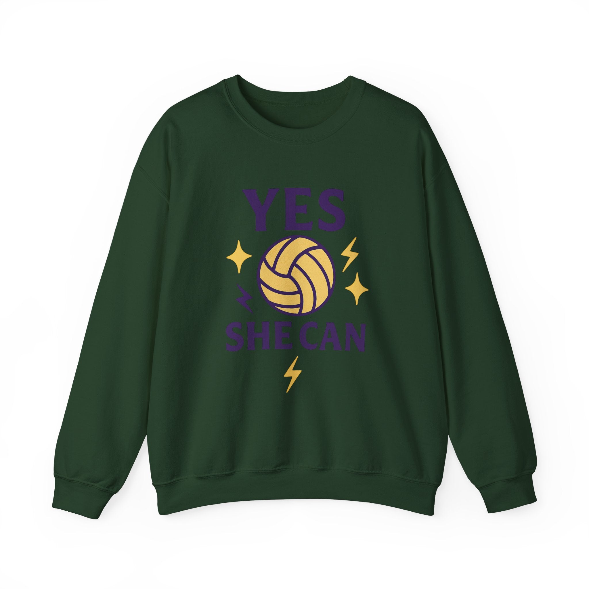 Yes, She Can Volleyball Sweatshirt, Unisex Crewneck