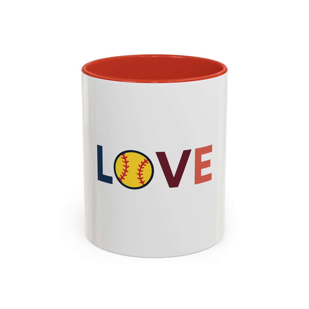 Love Baseball Accent Coffee Mug