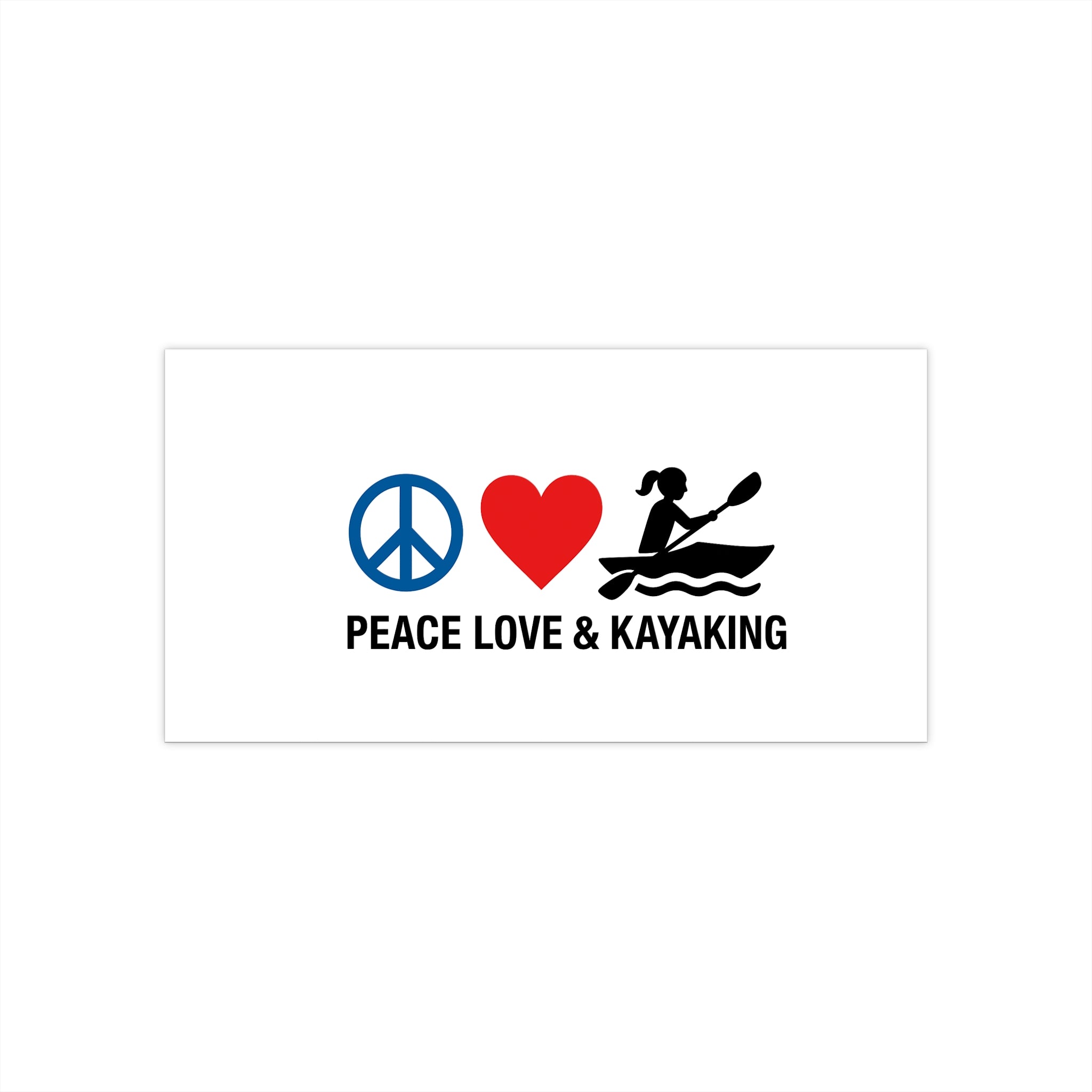 Kayaking Peace Love Bumper Sticker