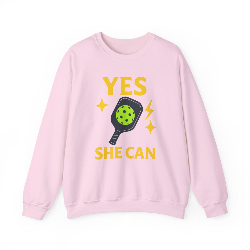 Yes, She Can Pickleball Sweatshirt, Unisex Crewneck
