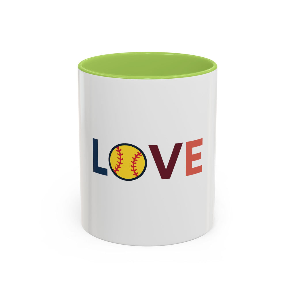 Love Baseball Accent Coffee Mug