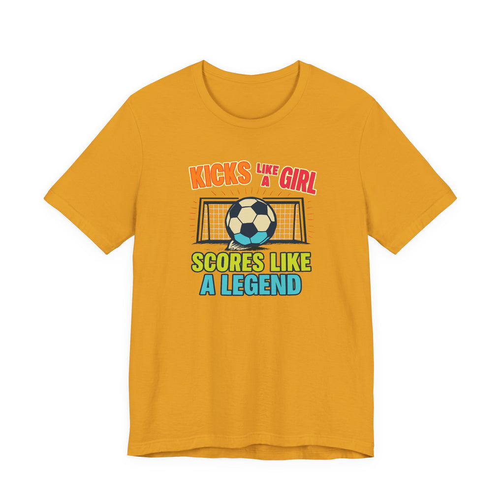 Soccer Inspired Fun Tee - Kicks Like A Girl