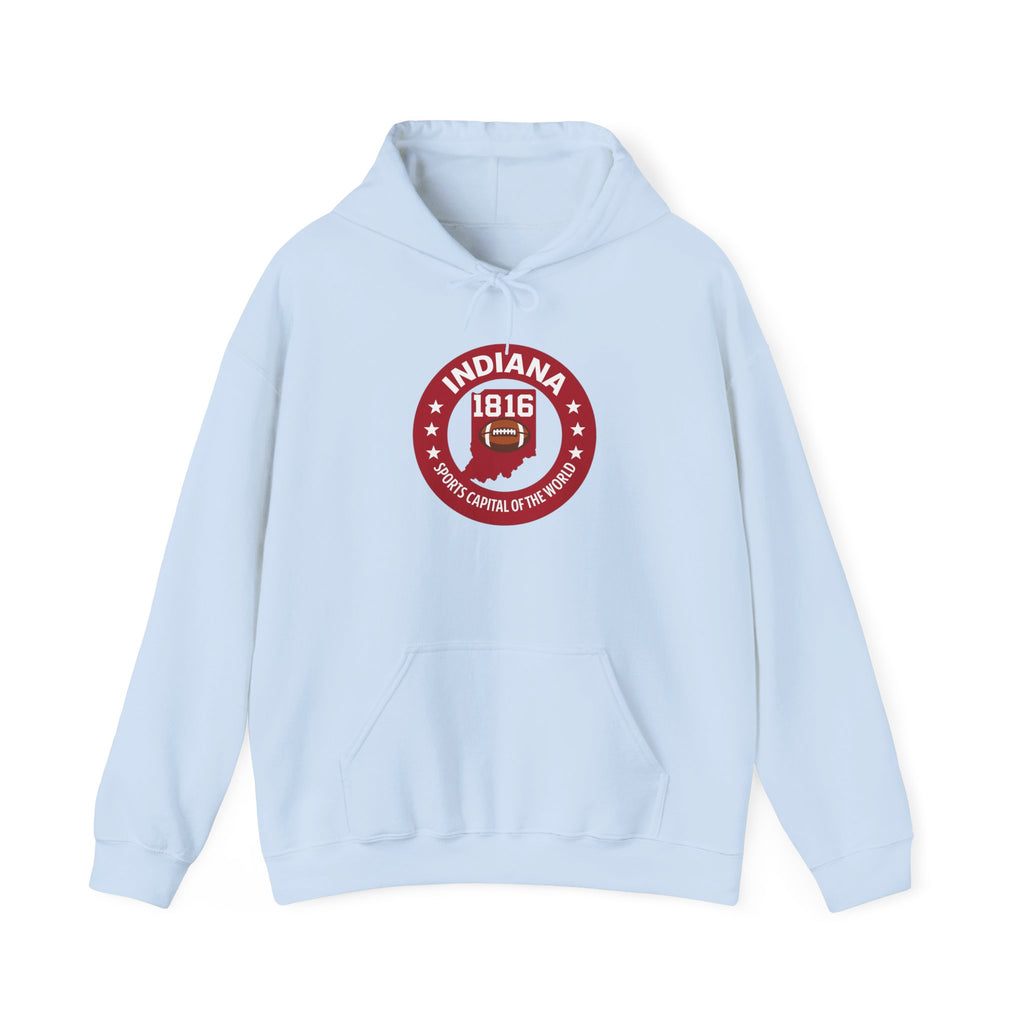 Indiana 1816 Hoodie — State Seal Retro College Sweatshirt
