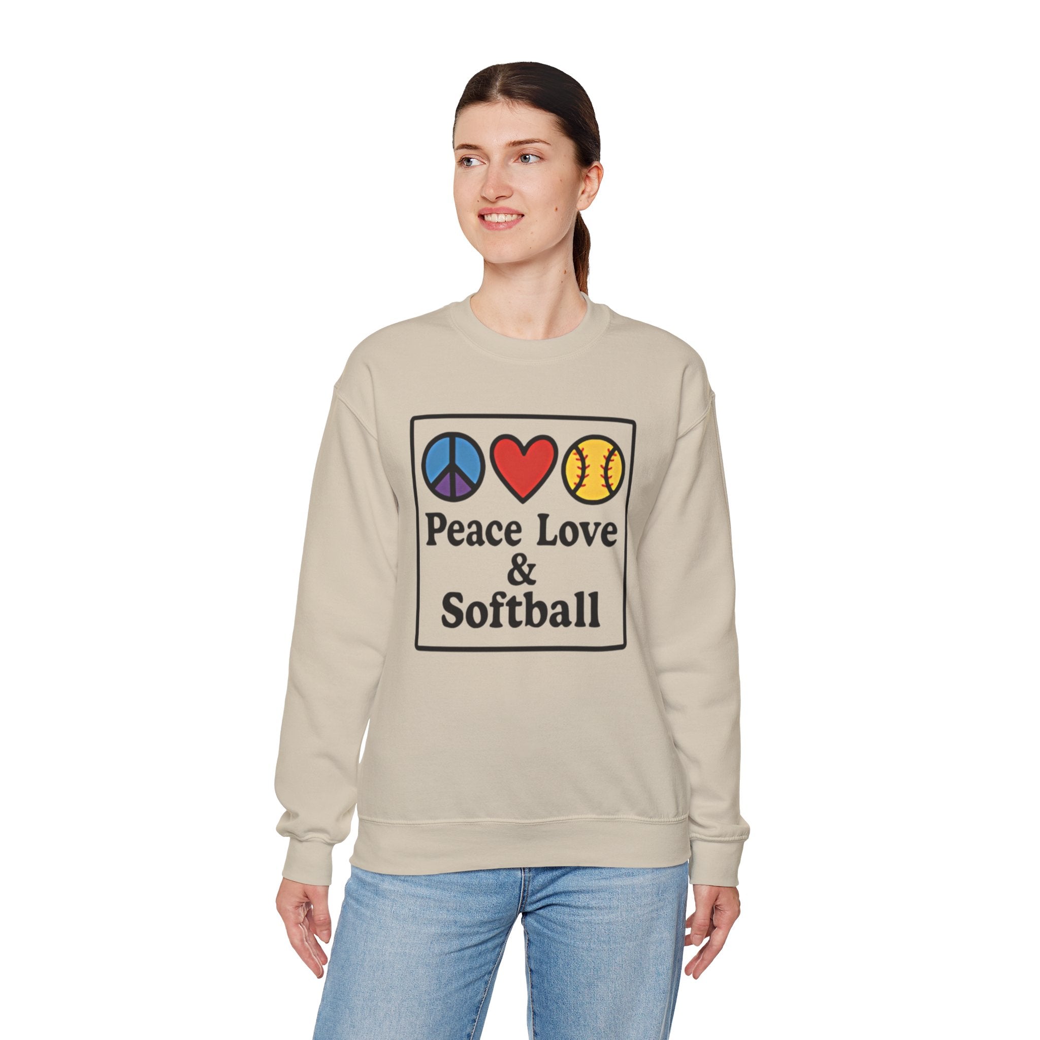 Peace Love & Softball Crewneck Sweatshirt