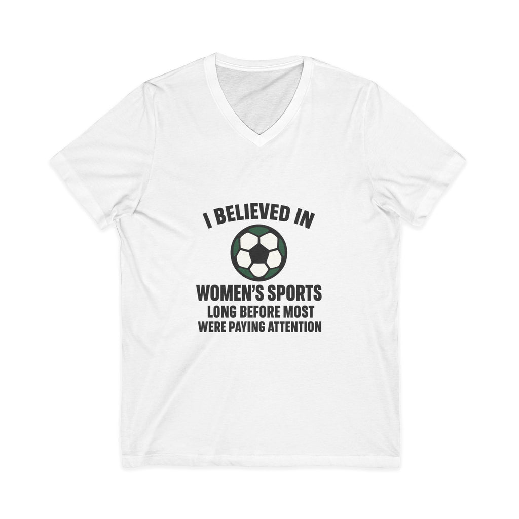 "I Believed in Women's Sports" Short Sleeve V-Neck Tee
