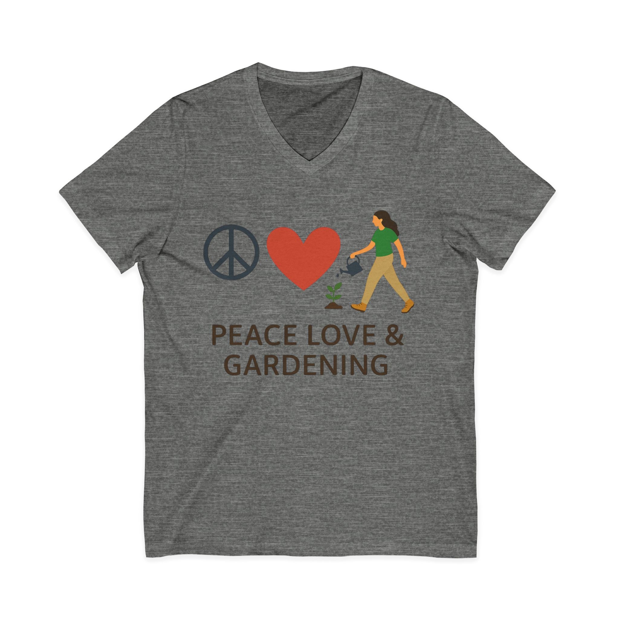 Peace, Love & Gardening V-Neck Tee