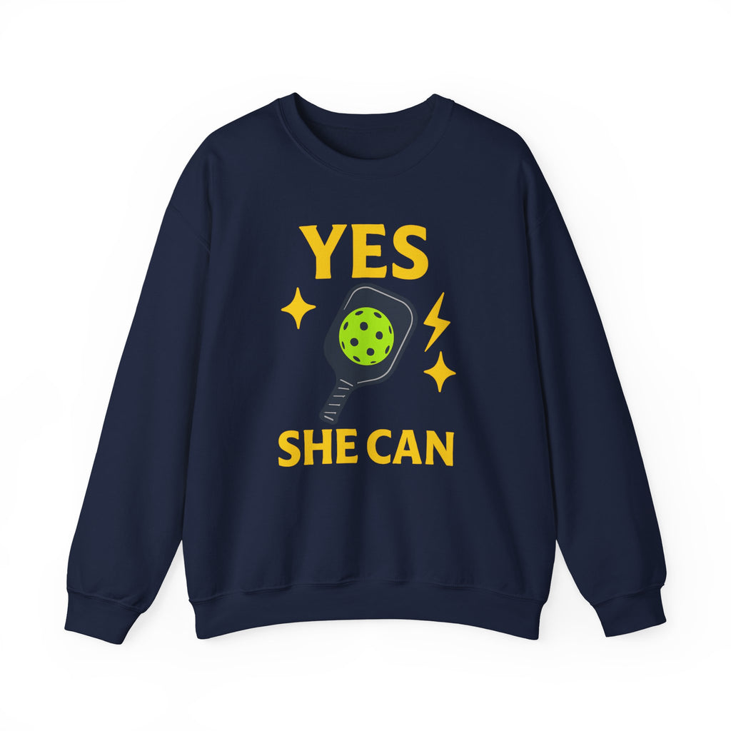 Yes, She Can Pickleball Sweatshirt, Unisex Crewneck
