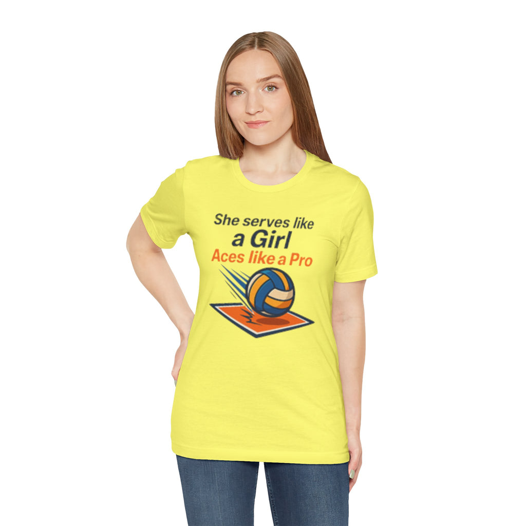 She Serves Like A Girl Tee, Volleyball Shirt