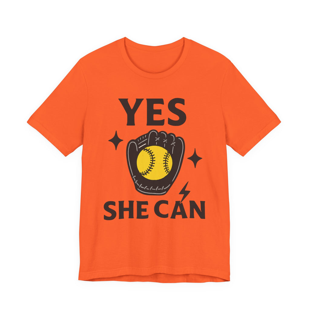 Yes, She Can Softball Unisex Tee