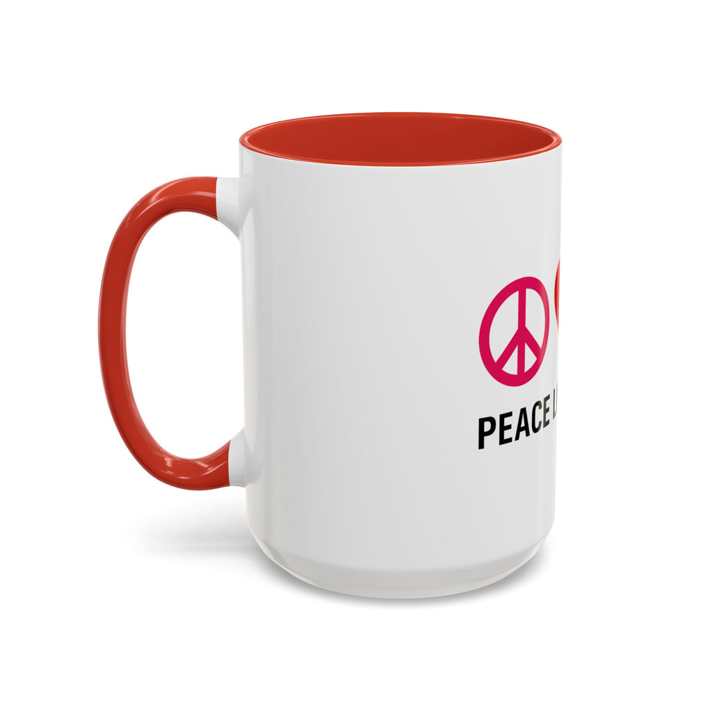 Peace Love & Yoga Accent Coffee Mug