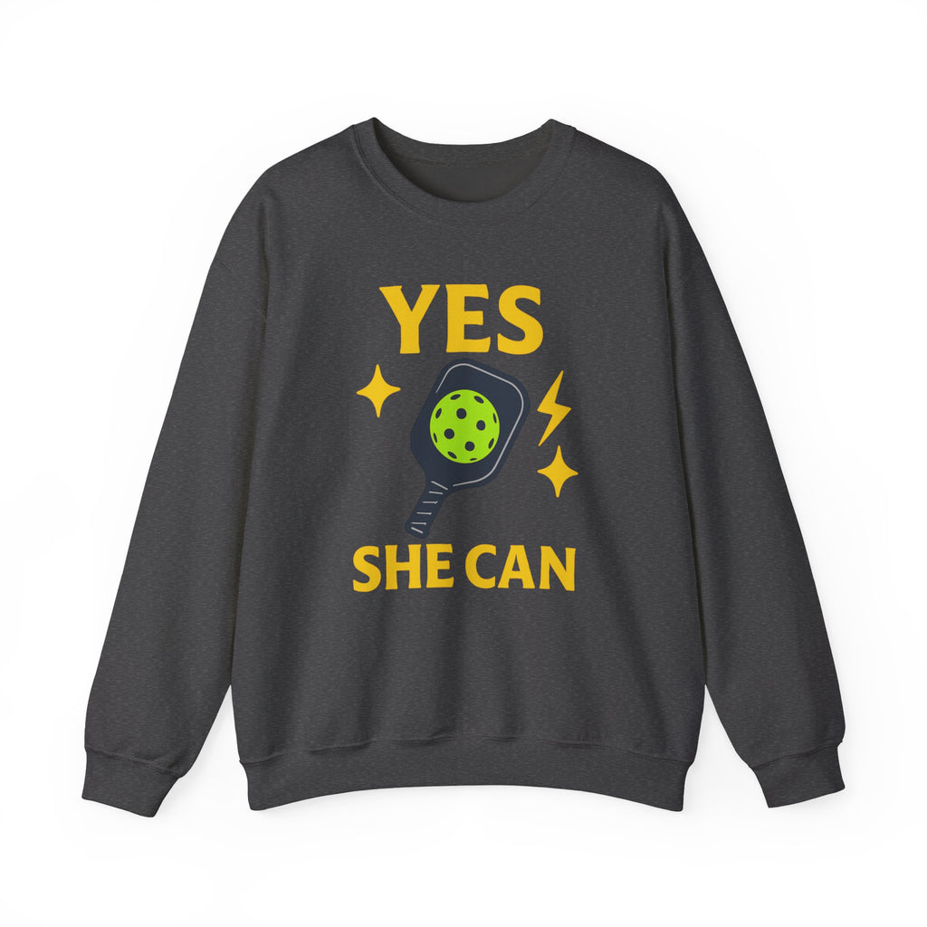 Yes, She Can Pickleball Sweatshirt, Unisex Crewneck